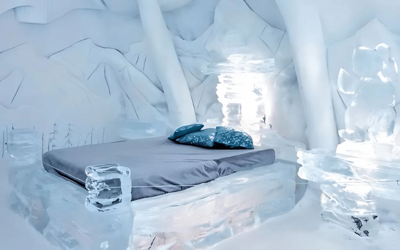 Khu vực phòng ngủ độc đáo của The Ice Hotel (Thụy Điển) ạo cảm giác thích thú cho du khách 