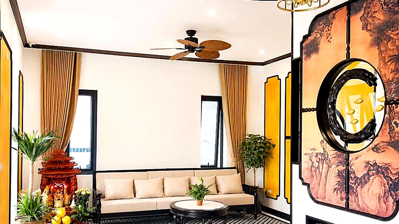 Sảnh tiếp khách nhẹ nhàng, trang nhã, phù hợp với phân khúc khách sạn 3 sao cần sự gần gũi nhưng chỉn chu.